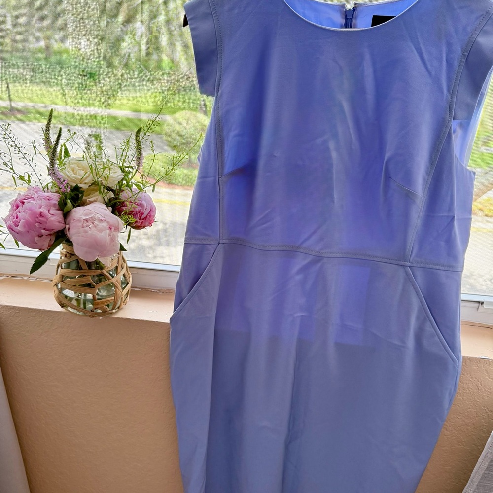 J. Crew Blue Sheath Dress with Cap Sleeves